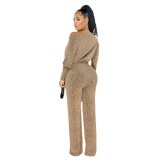 Women Spring Stretch Loose Jumpsuit with Belt