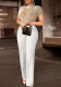 Women Round Neck Short Sleeve Beaded Jumpsuit