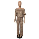 Women Spring Stretch Loose Jumpsuit with Belt