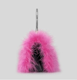Ostrich hair rhinestone bag female mink hair inlaid diamond dinner bag full of diamonds shoulder Messenger bag