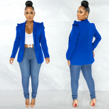 Women's Solid Color Ruched Fashion Blazer