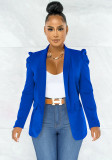 Women's Solid Color Ruched Fashion Blazer