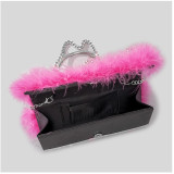 Ostrich hair rhinestone bag female mink hair inlaid diamond dinner bag full of diamonds shoulder Messenger bag