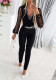 Women Fall Black V-Neck Chain Jumpsuit