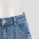 Women Fashion Patchwork Pocket Cargo Wide Leg Pants