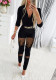 Women Fall Black V-Neck Chain Jumpsuit