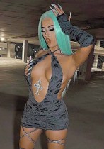 Women's Spring Ripped Halter Neck Low Back Slim Butt Lift Sexy Dress Women's Spring Ripped Halter Neck Low Back Slim Butt Lift Sexy Dress