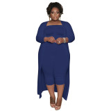 Spring Plus Size Women's Fashion Butt Tight Fitting Sexy Club Two-Piece Set