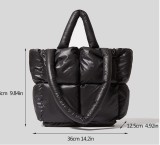 Women Solid Checkered Padding Space Bag