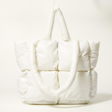 Women Solid Checkered Padding Space Bag