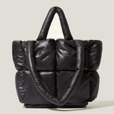 Women Solid Checkered Padding Space Bag