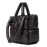 Women Solid Checkered Padding Space Bag