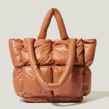 Women Solid Checkered Padding Space Bag