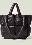 Women Solid Checkered Padding Space Bag