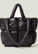 Women Solid Checkered Padding Space Bag Women Solid Checkered Padding Space Bag