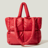 Women Solid Checkered Padding Space Bag