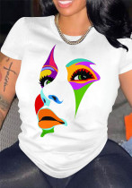 Women Printed Round Neck Short Sleeve T-Shirt