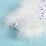 Women Sexy Feather Sequin Jumpsuit