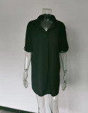 Spring And Summer Women'S Deep V-Neck Chiffon Shirt Sunscreen Shirt Dress
