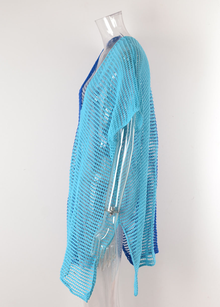 Knitted Hollow-Out Tassel Cover-Up Blouse for Summer Holidays