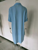 Spring And Summer Women'S Deep V-Neck Chiffon Shirt Sunscreen Shirt Dress