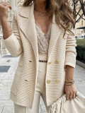 Women Casual Ribbed Loose Blazer
