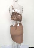Women Summer Cut Out One Shoulder Bodycon Dress