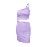 Women Summer Cut Out One Shoulder Bodycon Dress