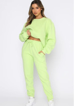 Solid Round Neck Pullover Pants Women's Fashion Casual Long Sleeve Hoodies Set Solid Round Neck Pullover Pants Women's Fashion Casual Long Sleeve Hoodies Set