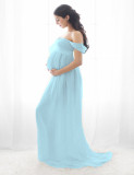 Pregnant Women Sexy Off Shoulder Slit Maxi Party Dress