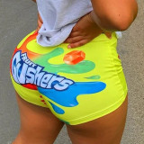 Women'S Sexy Tight Fitting Shorts Graphic Print Homewear Shorts Yoga Pants