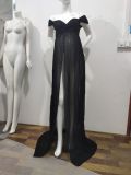 Pregnant Women Sexy Off Shoulder Slit Maxi Party Dress