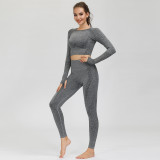 Jacquard Seamless Long-Sleeved Gradient Fitness Long-Sleeved Yoga Top Clothes