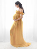 Pregnant Women Sexy Off Shoulder Slit Maxi Party Dress
