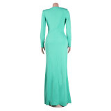 Beaded Lace Bodysuit Long Sleeve Irregular Dress Two-Piece Clubwear