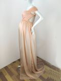 Pregnant Women Sexy Off Shoulder Slit Maxi Party Dress