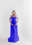 Pregnant Women Sexy Off Shoulder Slit Maxi Party Dress