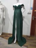Pregnant Women Sexy Off Shoulder Slit Maxi Party Dress