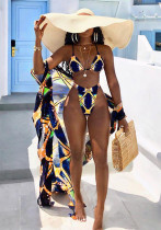 Swimwear Digital Printing Cardigan Short Sleeve Blouse Two Pieces Bikini Swimsuit Women Three-Piece Set Swimwear Digital Printing Cardigan Short Sleeve Blouse Two Pieces Bikini Swimsuit Women Three-Piece Set