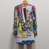 Casual Fashion Print Multicolor Women'S Shirt Dress