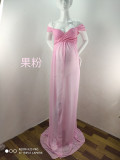 Pregnant Women Sexy Off Shoulder Slit Maxi Party Dress