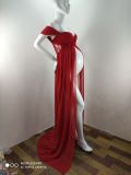 Pregnant Women Sexy Off Shoulder Slit Maxi Party Dress