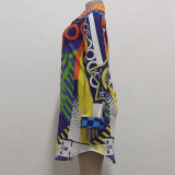 Casual Fashion Print Multicolor Women'S Shirt Dress