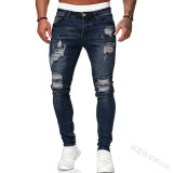 men Ripped Trendy Black Denim Pants