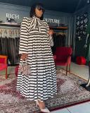 Women Printed Turtleneck Lace-Up Dress