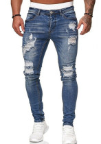 men Ripped Trendy Black Denim Pants