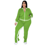 Women Long Sleeve Top and Pants Sports Two-Piece Set