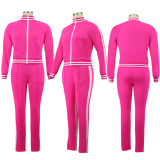 Women Long Sleeve Top and Pants Sports Two-Piece Set