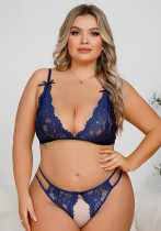 Plus Size Women Lace Sexy Lingerie Two-Piece Set Plus Size Women Lace Sexy Lingerie Two-Piece Set