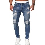 men Ripped Trendy Black Denim Pants